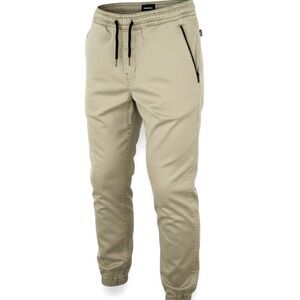 Hudson Kids Jogger Pants Green Khaki Elastic Waist Ankle Boys Youth Size L